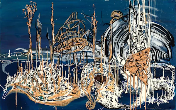 Symphony 1, a wide abstract painting by Maria Cooper